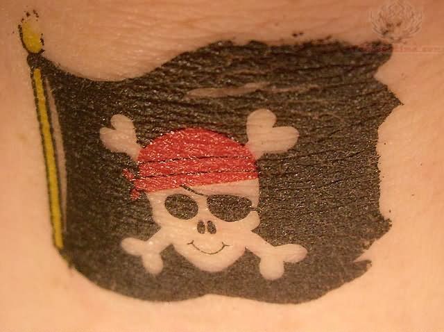 Cute Jolly Roger Flag Tattoo
