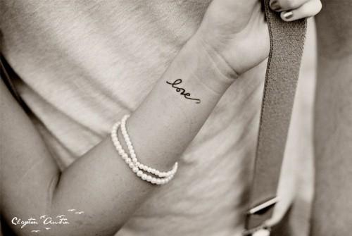 Cute Love Tattoo On Wrist For Girls