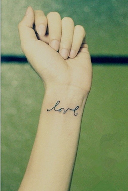 Tattoo Of Love On Wrist - 55 Trendy Faith Hope Love Tattoos You Must