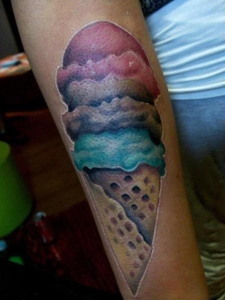 Delicious Ice Cream Tattoo On Arm Sleeve