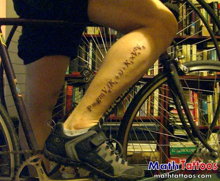 Dirac Equation Of Math Tattoo On Right Leg