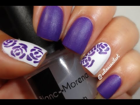 Easy Purple Roses Nail Art Tutorial