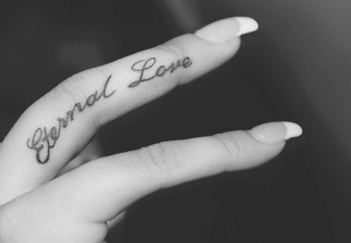 Eternal Love Tattoo On Finger