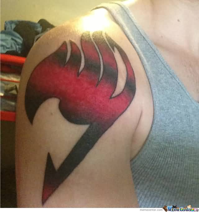 Fairy Tail Shoulder Tattoo For Men