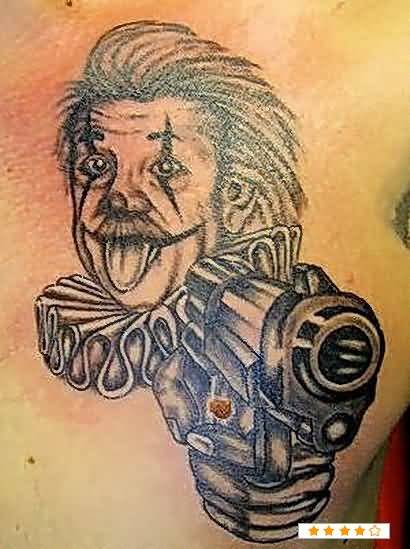 Gangsta Einstine Clown Tattoo