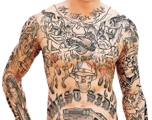 Gangsta Full Body Tattoo For Men