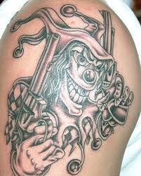 Gangster Jester Tattoo On Right Half Sleeve