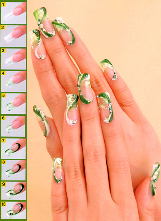 50 Best Green And White Nail Art Design Ideas For Girls