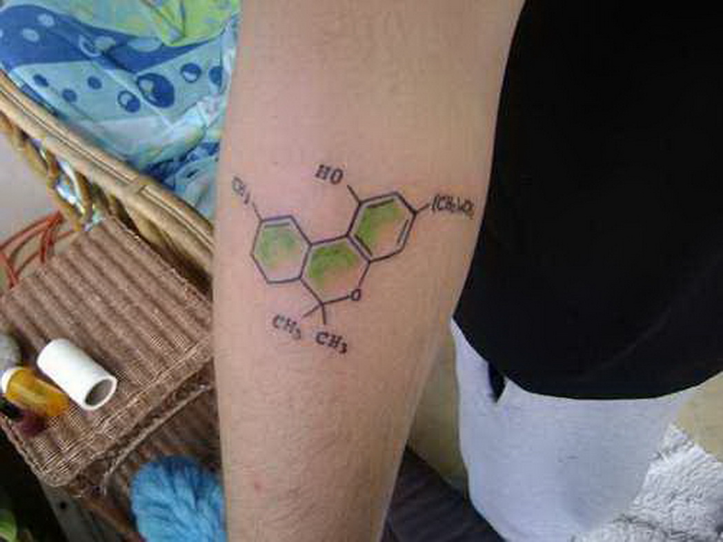 Green Chemistry Equation Tattoo On Arm Sleeve