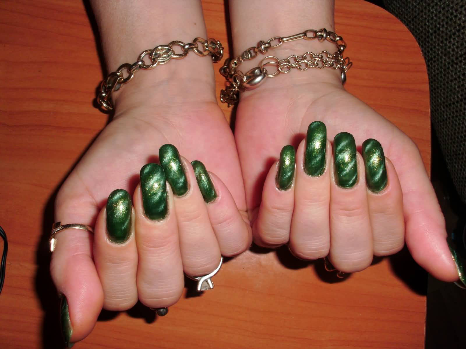 Green Magnet Nail Art By Scarlet Alpha