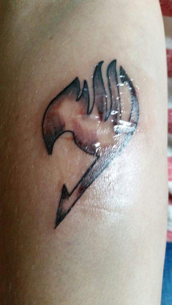 Grey And Black Fairy Tail Symbol Tattoo