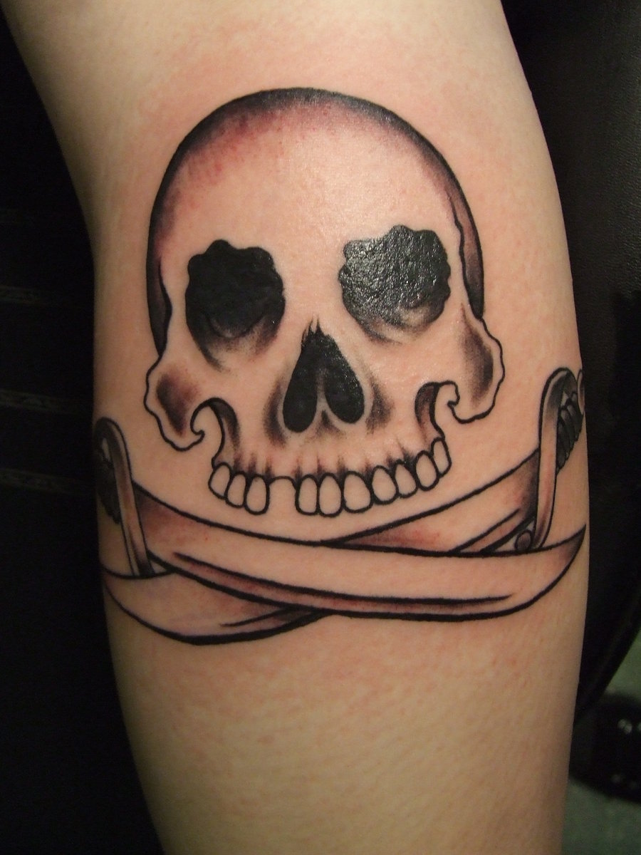 Grey Jolly Roger Tattoo By Theserpentsart