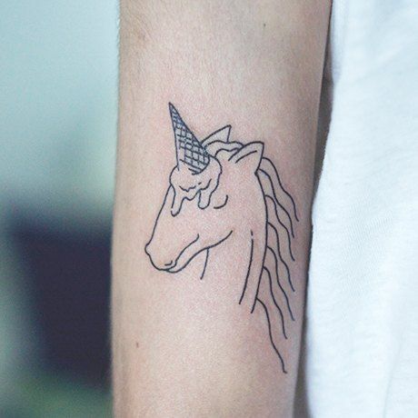 Ice Cream Unicorn Tattoo On Forearm
