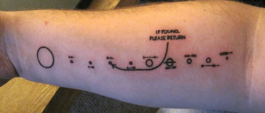 If Found Please Return Equation Tattoo On Forearm