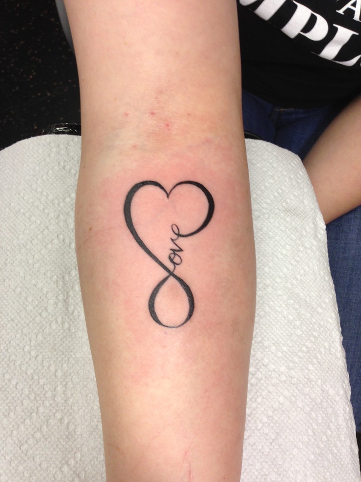 Infinity Love Heart Tattoo On Forearm