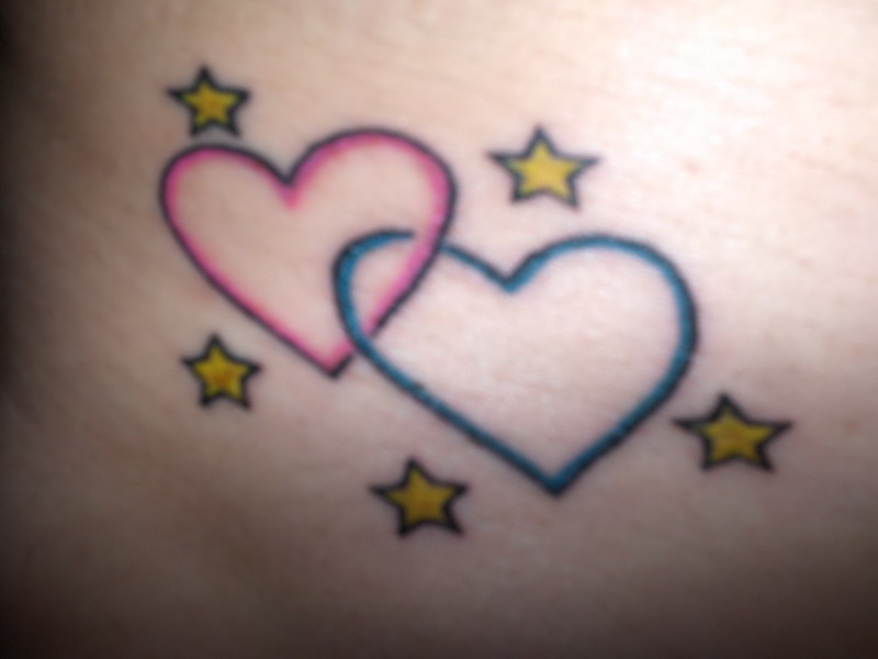 Interlocked Love Hearts Tattoo