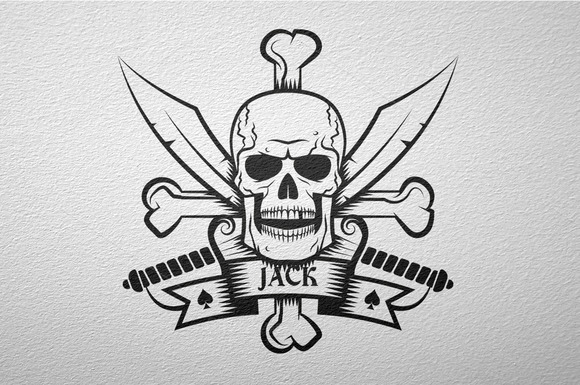 Jolly Roger Bones Tattoo Design
