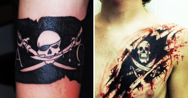 Jolly Roger Flag Tattoos
