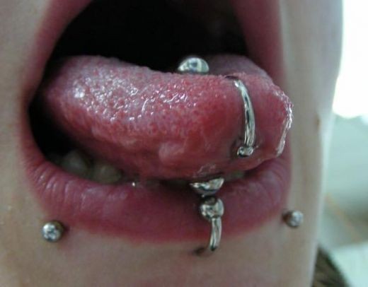 Labret And Multiple Tongue Piercing Idea For Girls