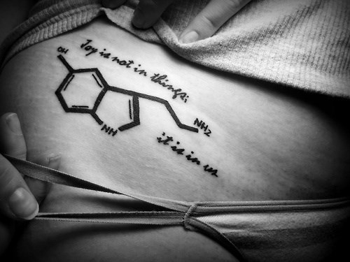 Lettering With Chemistry Serotonin Equation Tattoo