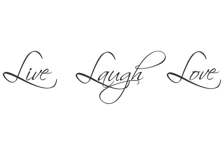 Live Laugh Love Tattoo Design Over White Background