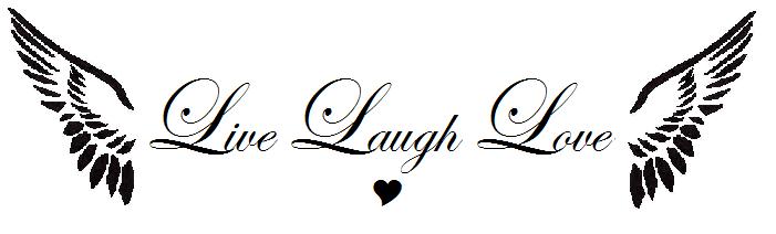 Live Laugh Love With Wings Tattoo Design