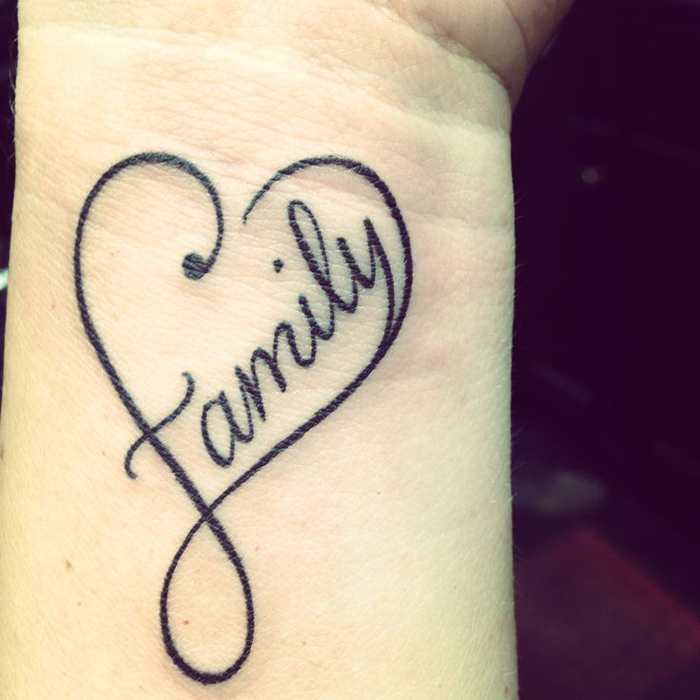 Love Family Tattoo On Wrist