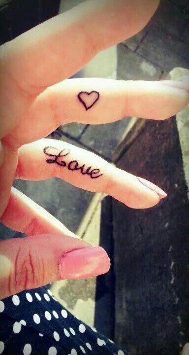 Love Heart Tattoo On Fingers