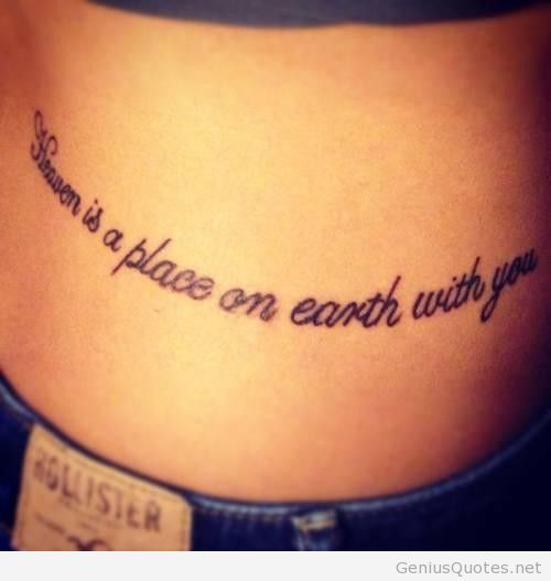 Love Quote Tattoo On Hip