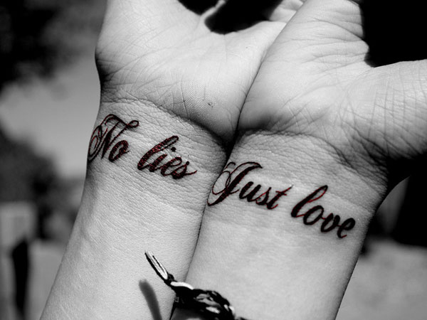 Lovely No Lies Just Love Tattoos On Wrists