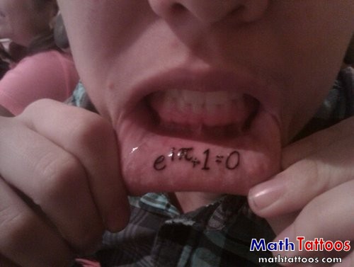 Math Equation Tattoo On Lower Inner Lip