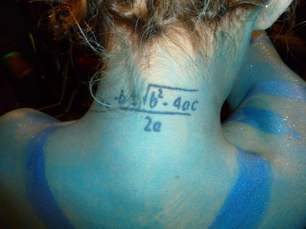 Math Equation Tattoo On Nape For Girls