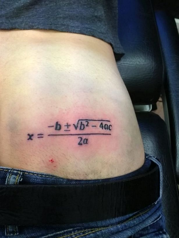 Math Formula Equation Tattoo On Lower Back