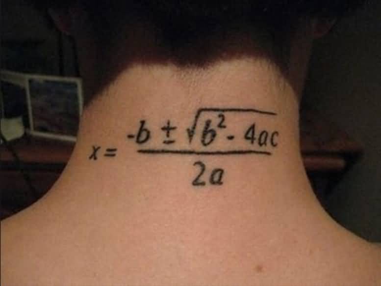 Math Formula Equation Tattoo On Nape