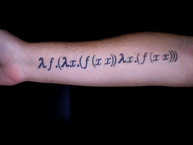 Math Lambda Calculus Equation Tattoo On Forearm