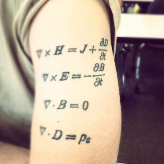 Maxwell Equation Tattoo On Left Half Sleeve