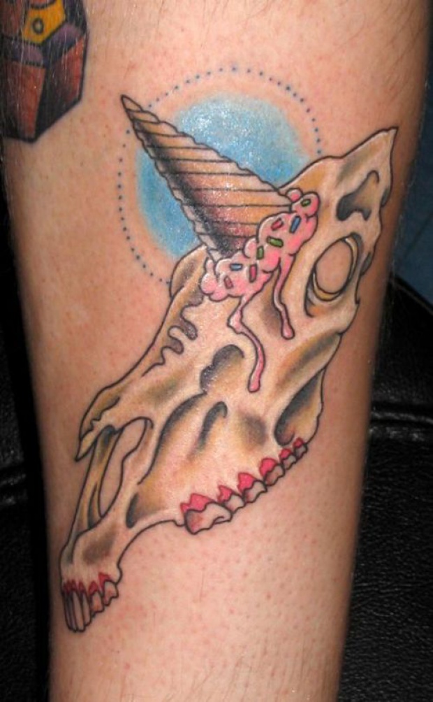 Melted Ice Cream Tattoo On Arm