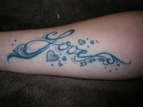 Memorable Love Tattoo On Forearm