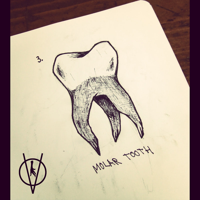 Molar Tooth Tattoo Design