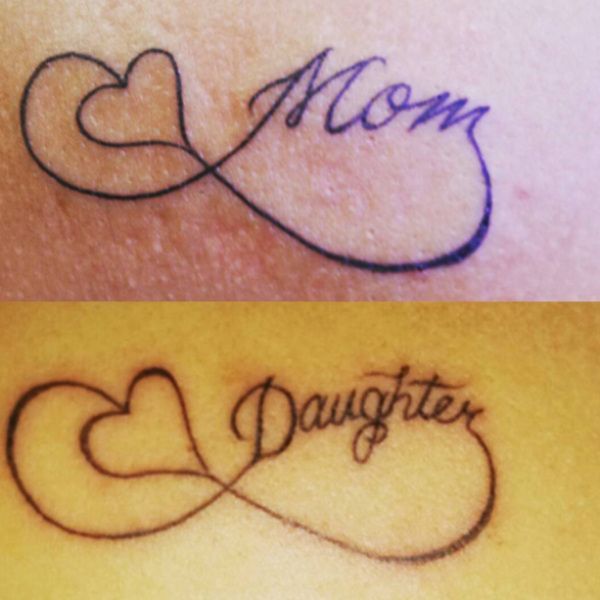 Mom And Daughter Infinity Tattoo