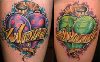 Mom Dad Heart Tattoos