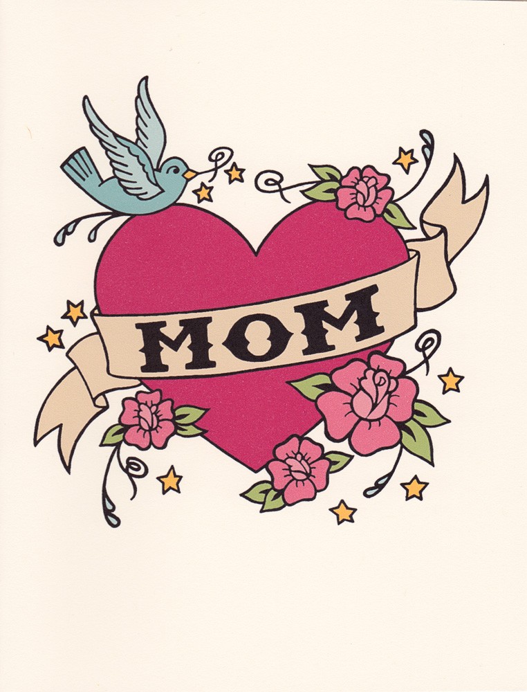 Mom Tattoo Greeting Card Design