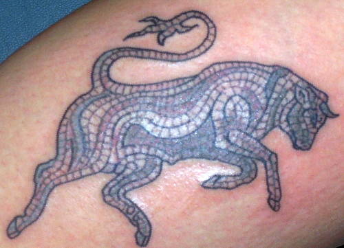 Mosaic Dangerous Bull Tattoo