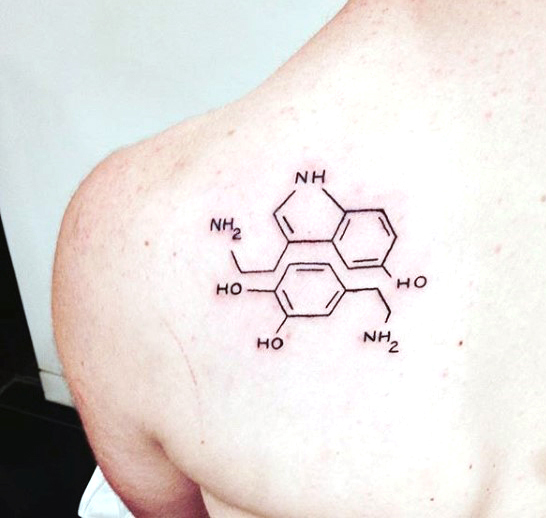 Nice Chemistry Equation Tattoo On Upper Back