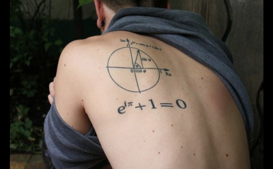 Nice Euler Para Equation Tattoo On Left Back Shoulder
