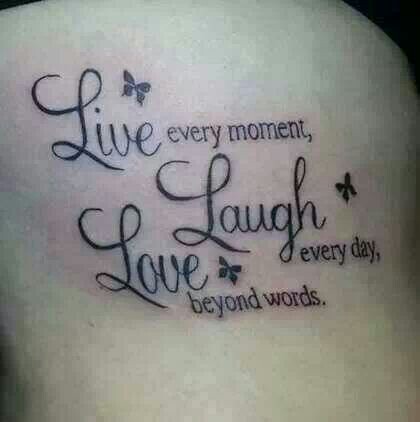 Nice Live Laugh Love Tattoo
