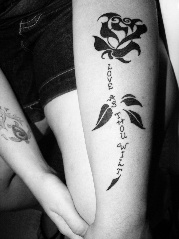 Nice Love Flower Tattoo On Arm Sleeve