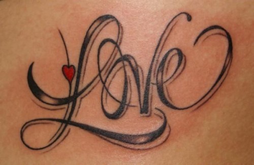 Nice Love Lettering Tattoo