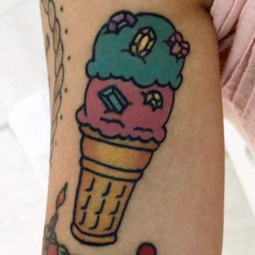 Old School Ice Cream Cone Tattoo