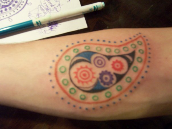 Paisley Pattern Arm Sleeve Tattoo